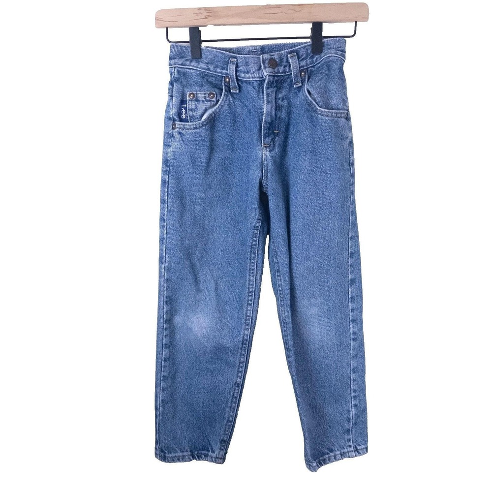 Vintage 90s Lee High Rise Denim Jeans Medium‎ Wash Kids Size 8